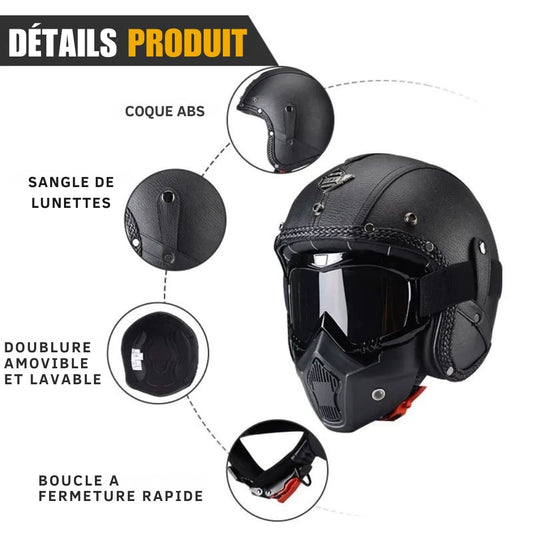 Casque moto Jet/Scorpion Retro Vintage 100% Modulable