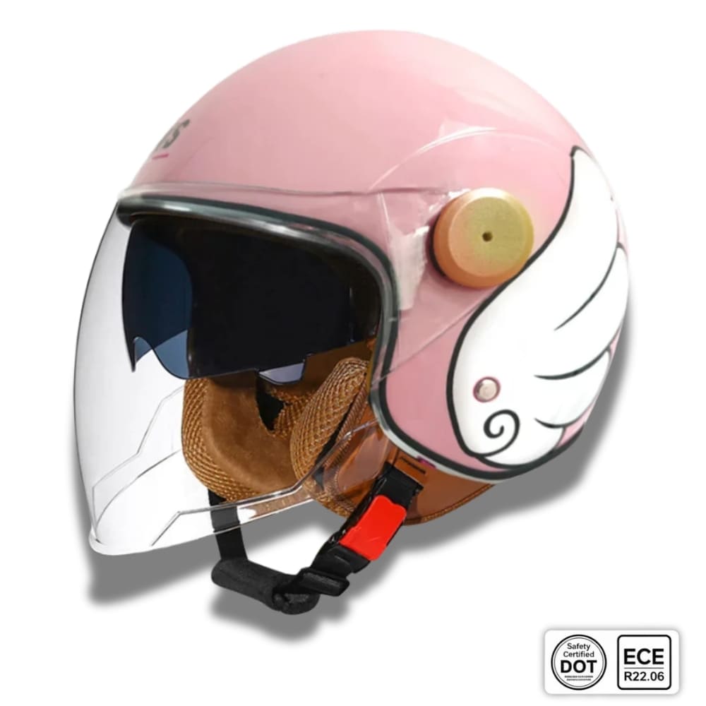 Casque moto Femme Retro Vintage "Angel Slump" | Open Face