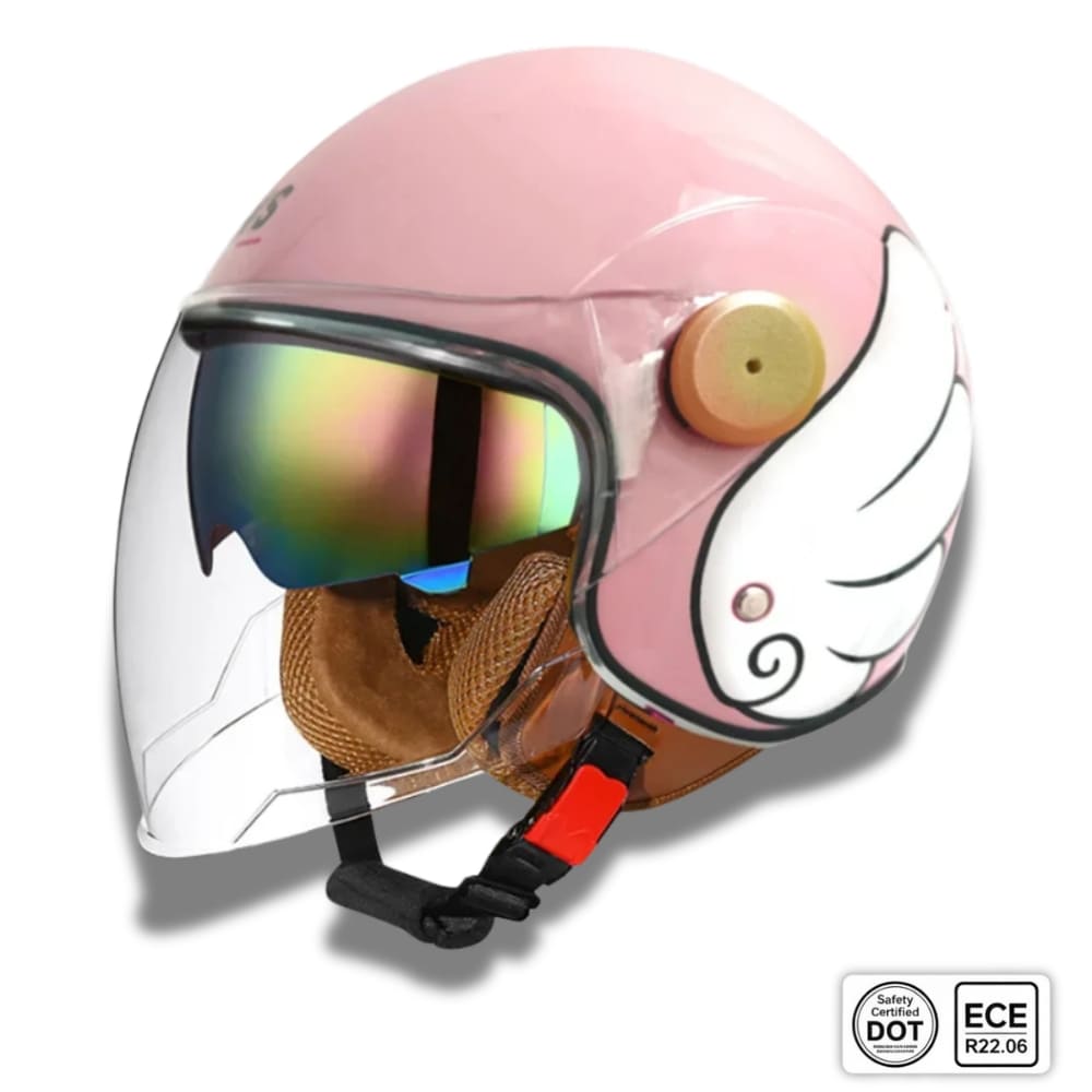 Casque moto Femme Retro Vintage "Angel Slump" | Open Face