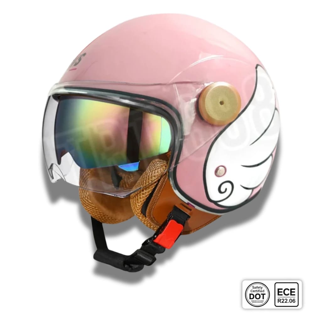 Casque moto Femme Retro Vintage "Angel Slump" | Open Face