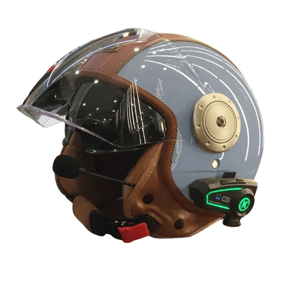 Casque Moto Retro Vintage Bluetooth Integrer | Intercom 4eme Generation