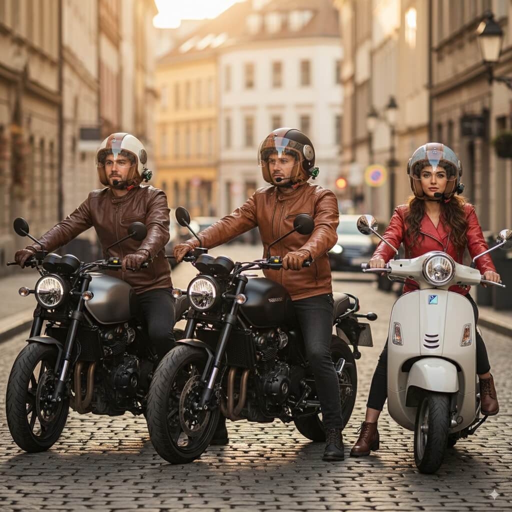 Casque Moto Retro Vintage Bluetooth Integrer | Intercom 4eme Generation