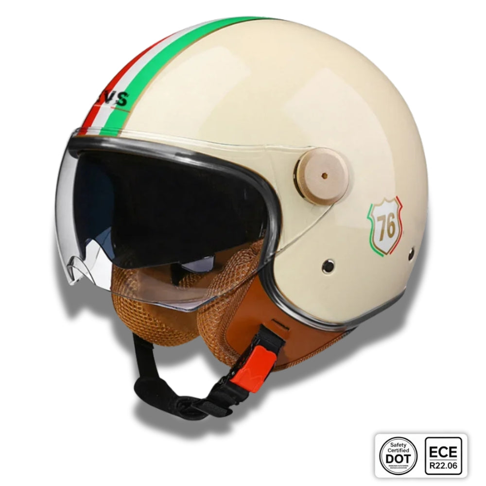 Casque moto Femme Retro Vintage "Angel Slump" | Open Face