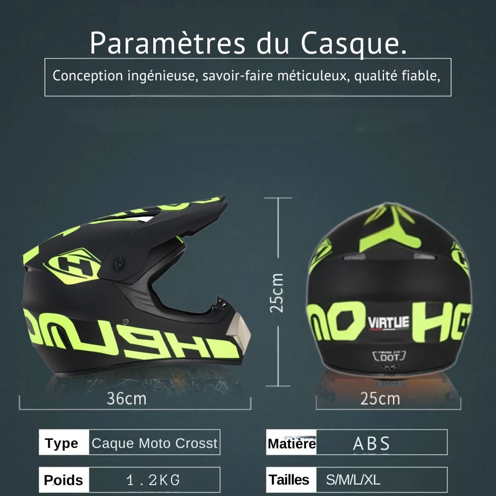 Casque de Moto Cross intégral moto tout-terrain