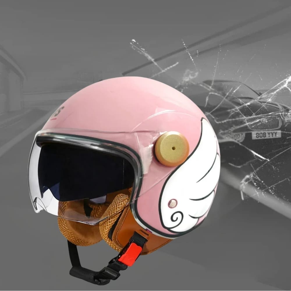 Casque moto Femme Retro Vintage "Angel Slump" | Open Face