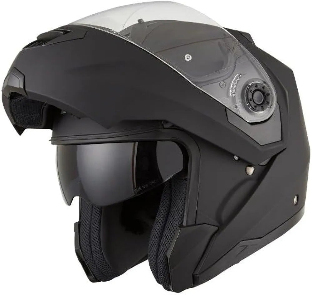 Casque moto Modulable | Noir Mat | Double Visière
