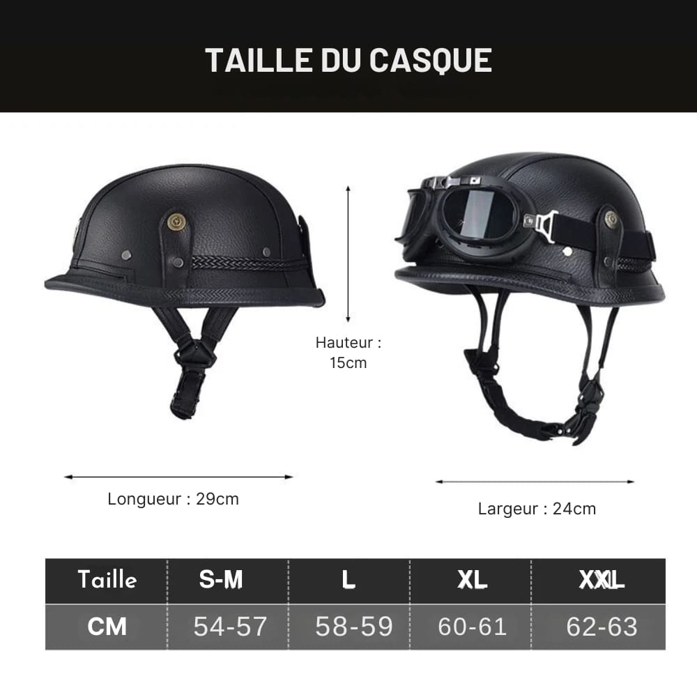 Casque moto Vintage "Cruiser" avec Lunette