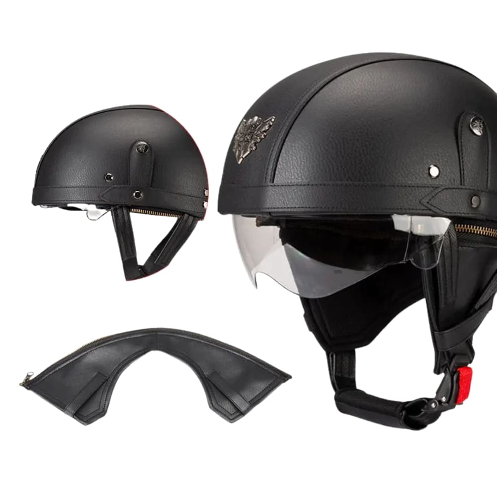 Casque moto Vintage avec Lunette | Livraison Gratuite | 3 CADEAUX OFFERT