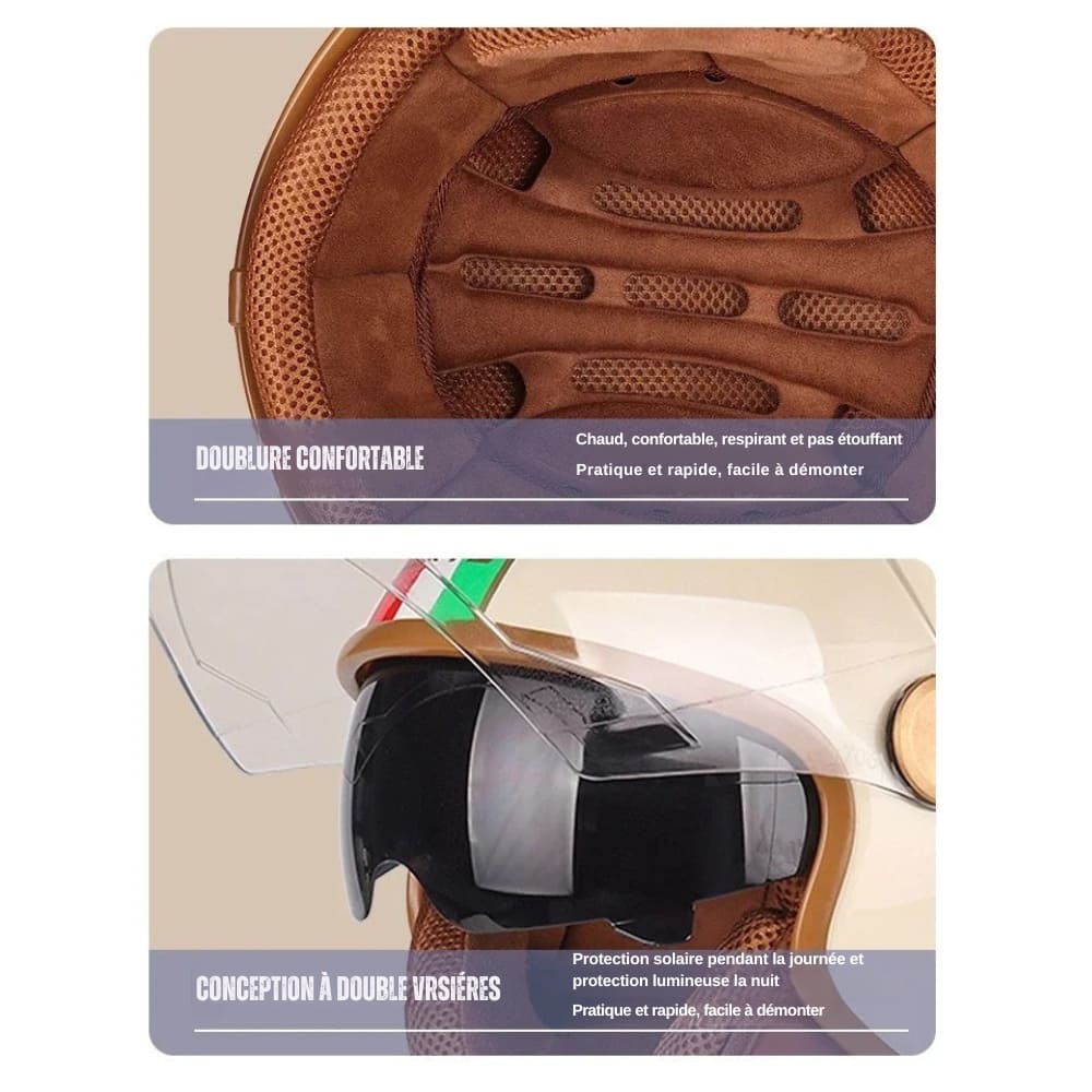 Casque moto Femme Retro Vintage "Angel Slump" | Open Face