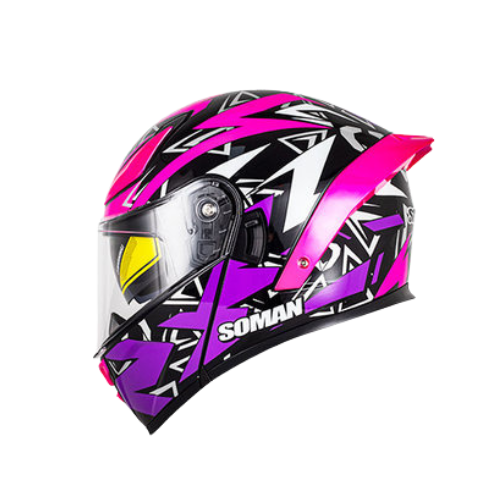 Casque moto modulable Femme Rose | Soman MotoBeast