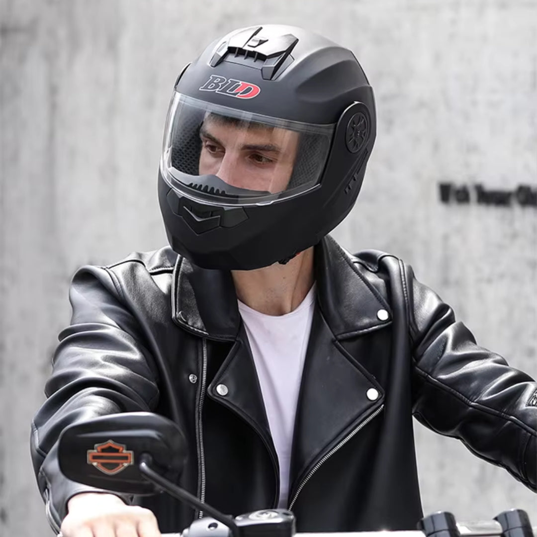 Casque moto Modulable | Bluetooth | Noir Mate MotoBeast