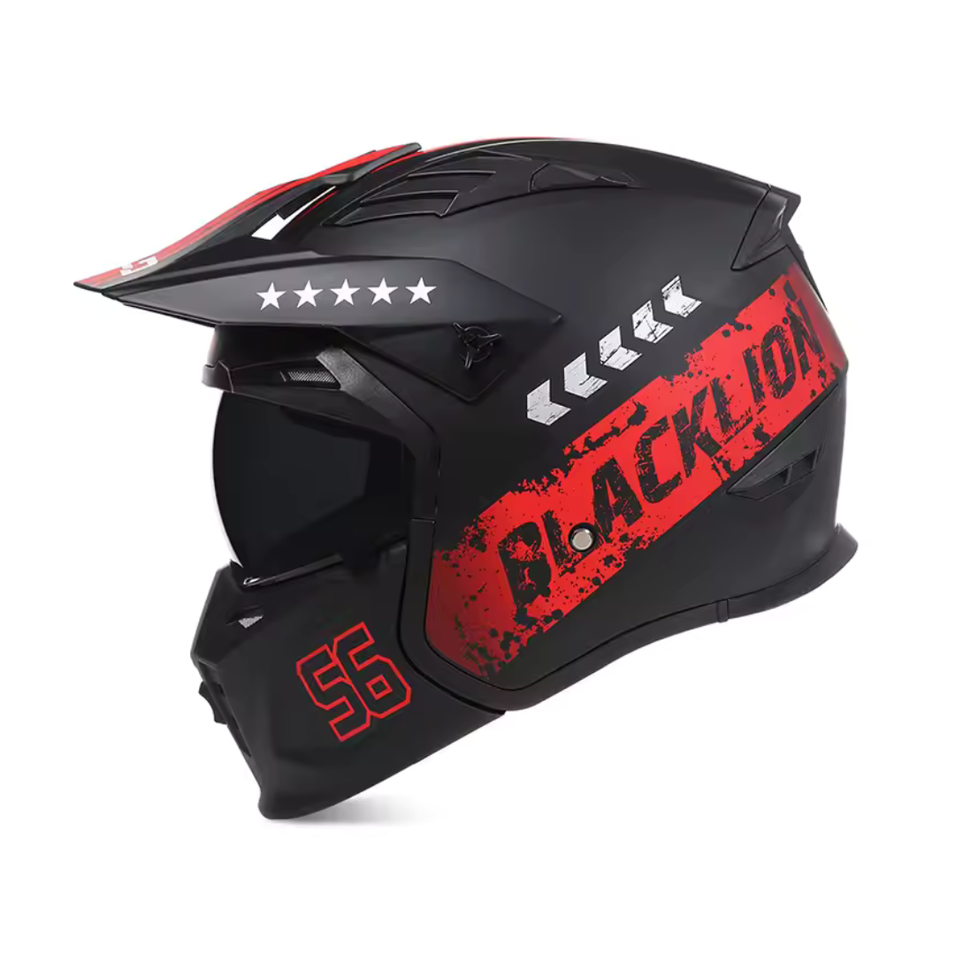 Casque moto intégral Homme | Blacklion  noir Mate