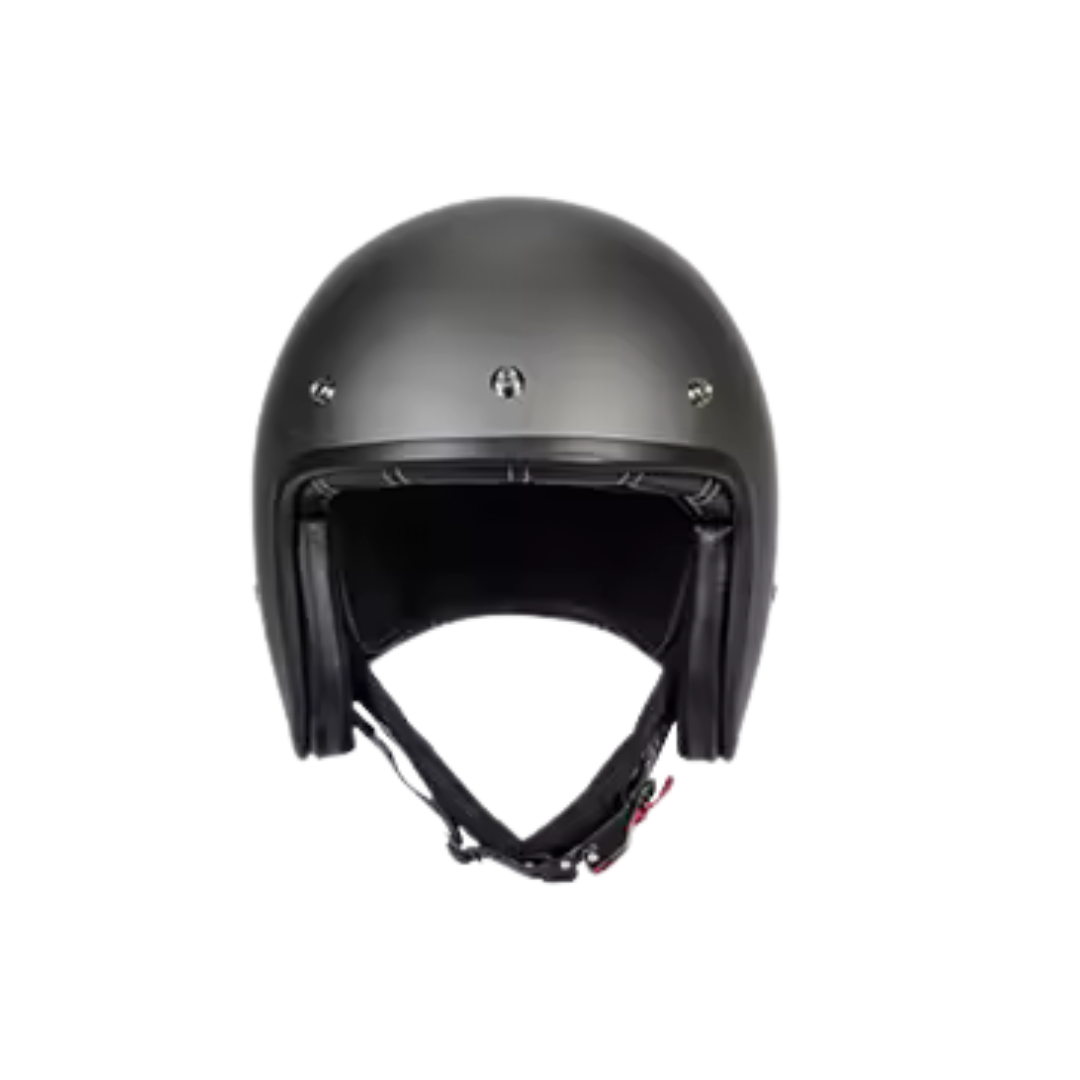 Casque Jet moto Gris " As de Mort " | Cuir Synthétique noir