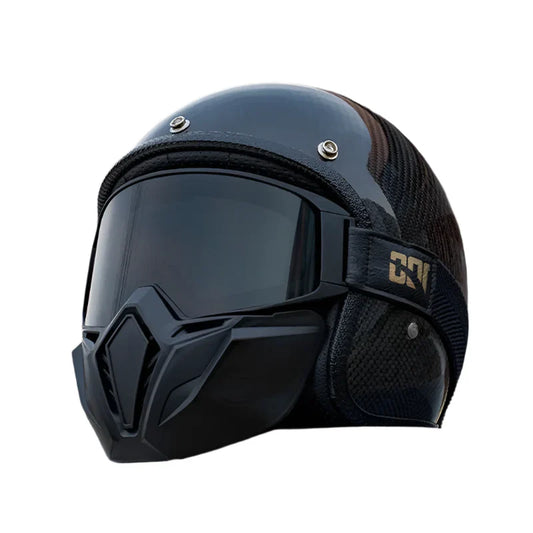 Casque Moto Carbone style Scorpion Noir 100% Modulable