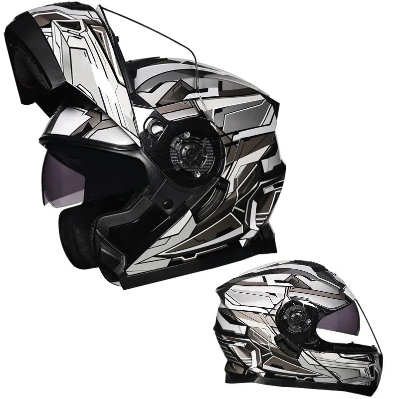 Casque moto modulable Premium Intégral | Rabattable double lentille casques de course