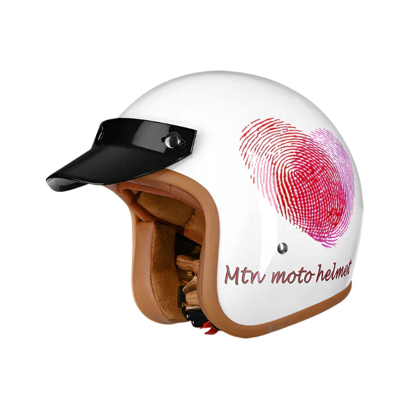 Casque Moto vintage Smile, L.A & Love | Cuir synthétique