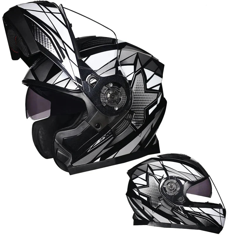 Casque moto modulable Premium Intégral | Rabattable double lentille casques de course