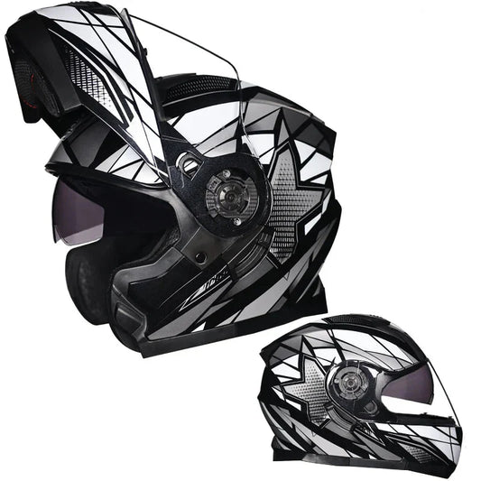 Casque moto modulable Premium Intégral | Rabattable double lentille casques de course