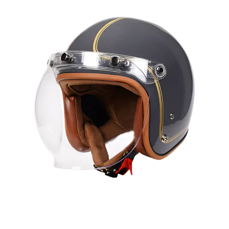 Casque moto Jet Retro Vintage Femme | coupe-vent