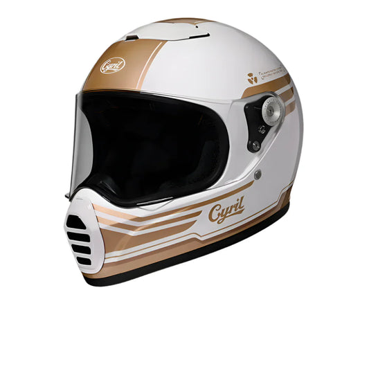 Casque Moto Scorpion Blanc/Or model Cyril