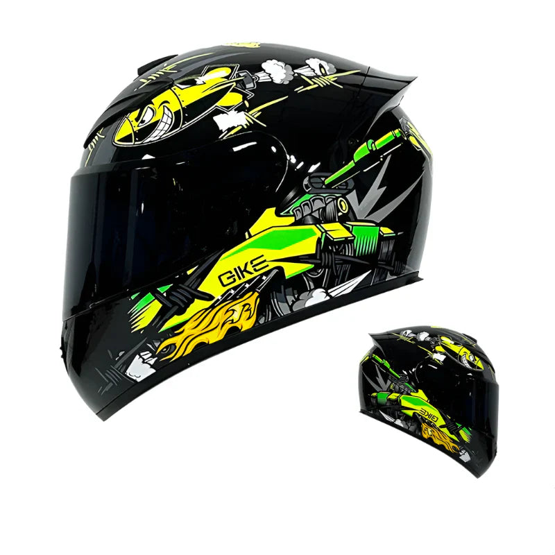 Casque moto intégral Motif Japon / Black-Panther