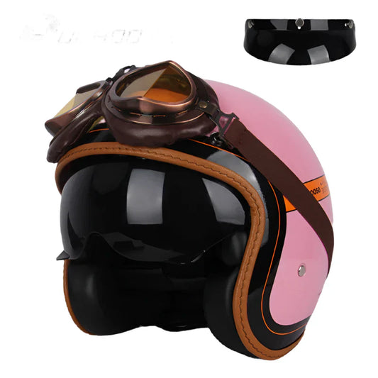 Casque Moto vintage | Rose Femme