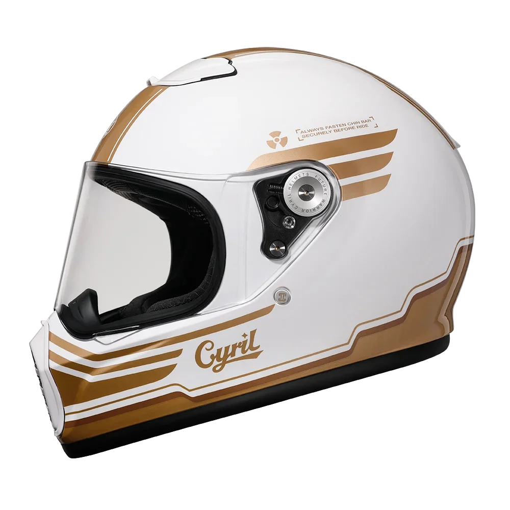 Casque Moto Scorpion Blanc/Or model Cyril