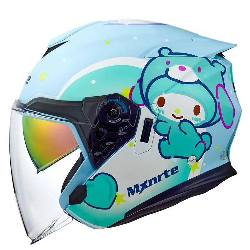Casque Moto Enfant Bleu motif Lapin