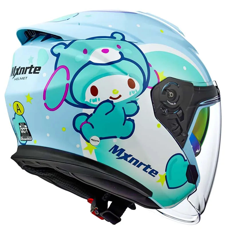 Casque Moto Enfant Bleu motif Lapin