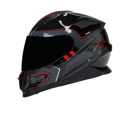 Casque moto intégral Homme | GHB Noir-Rouge Mate