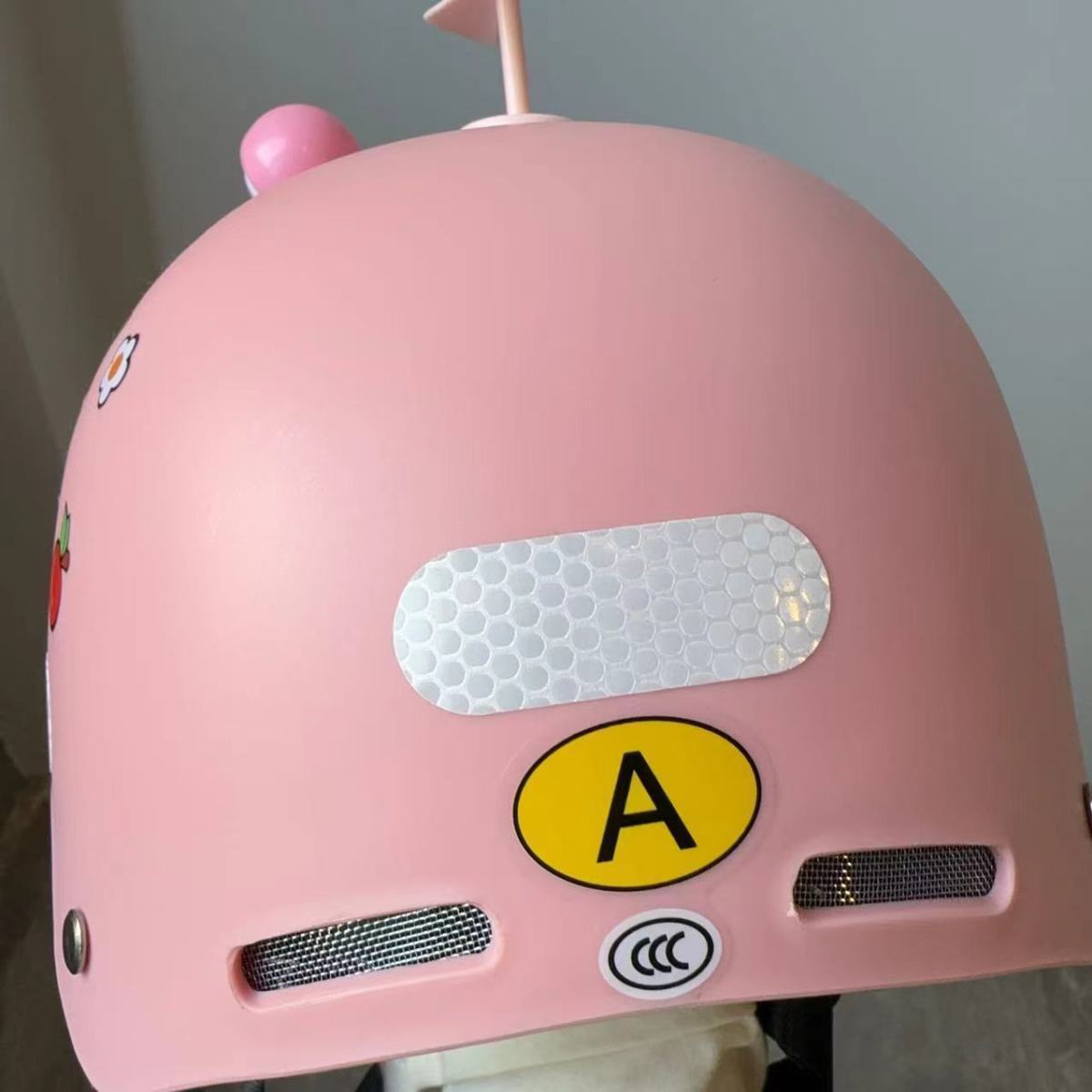 Casque moto vintage Enfant style Hélicoptère rose | 3 à 9 ans