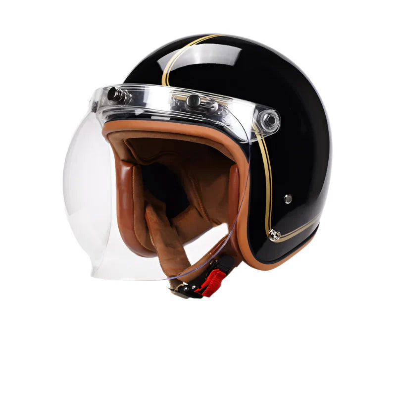 Casque moto Jet Retro Vintage Femme | coupe-vent