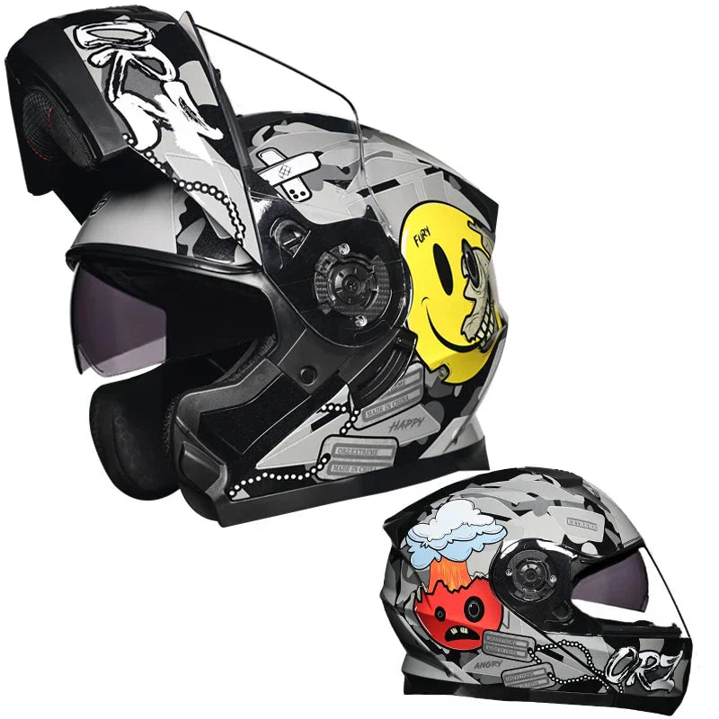 Casque moto modulable Premium Intégral | Rabattable double lentille casques de course