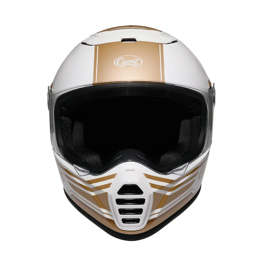 Casque Moto Scorpion Blanc/Or model Cyril