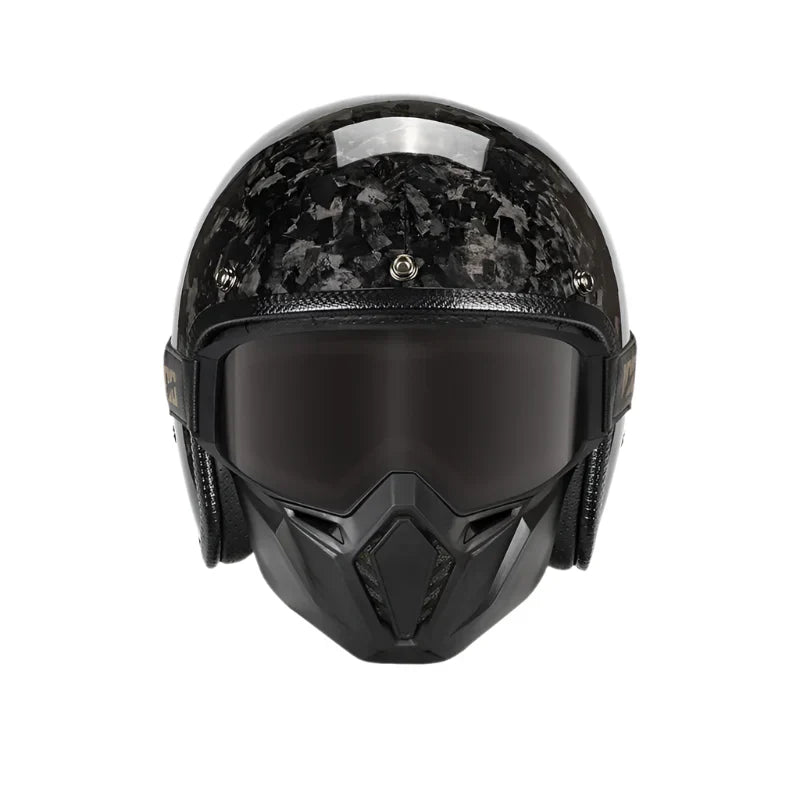 Casque Moto Carbone style Scorpion Noir 100% Modulable
