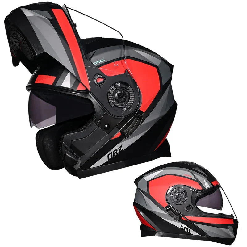 Casque moto modulable Premium Intégral | Rabattable double lentille casques de course