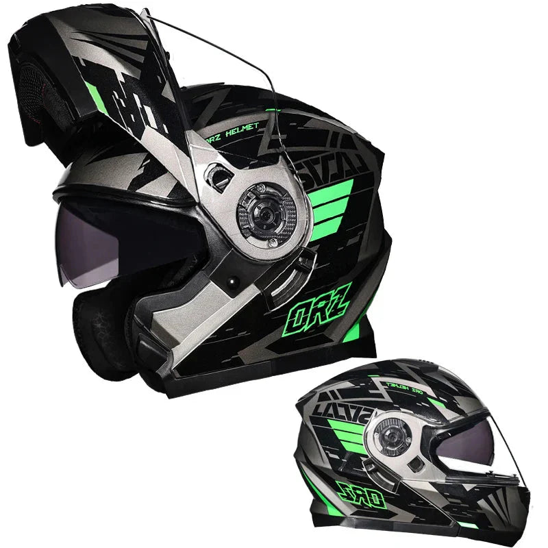 Casque moto modulable Premium Intégral | Rabattable double lentille casques de course