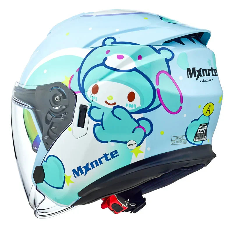 Casque Moto Enfant Bleu motif Lapin