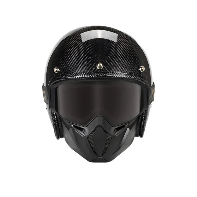 Casque Moto Carbone style Scorpion Noir 100% Modulable