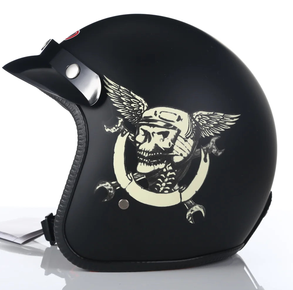 Casque moto Retro Vintage America / England / Death Angel | Cuir Synthétique