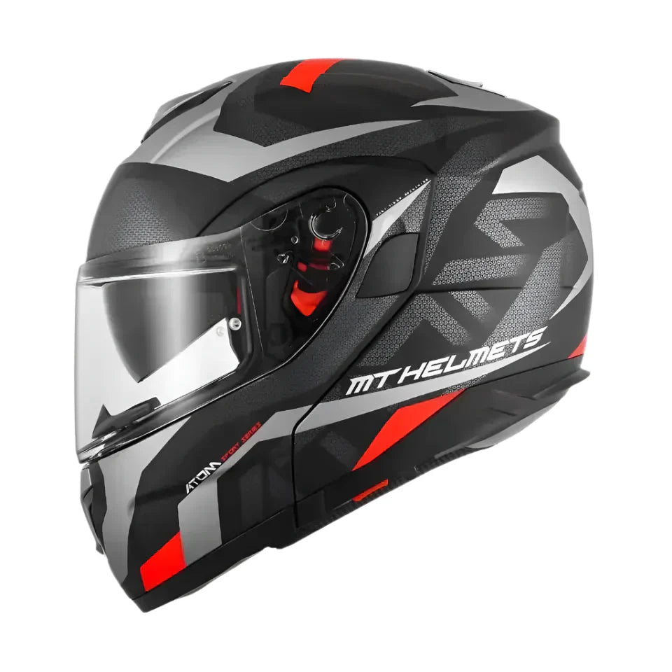 Casque Moto Modulable Femme Bleu Fleur Atom