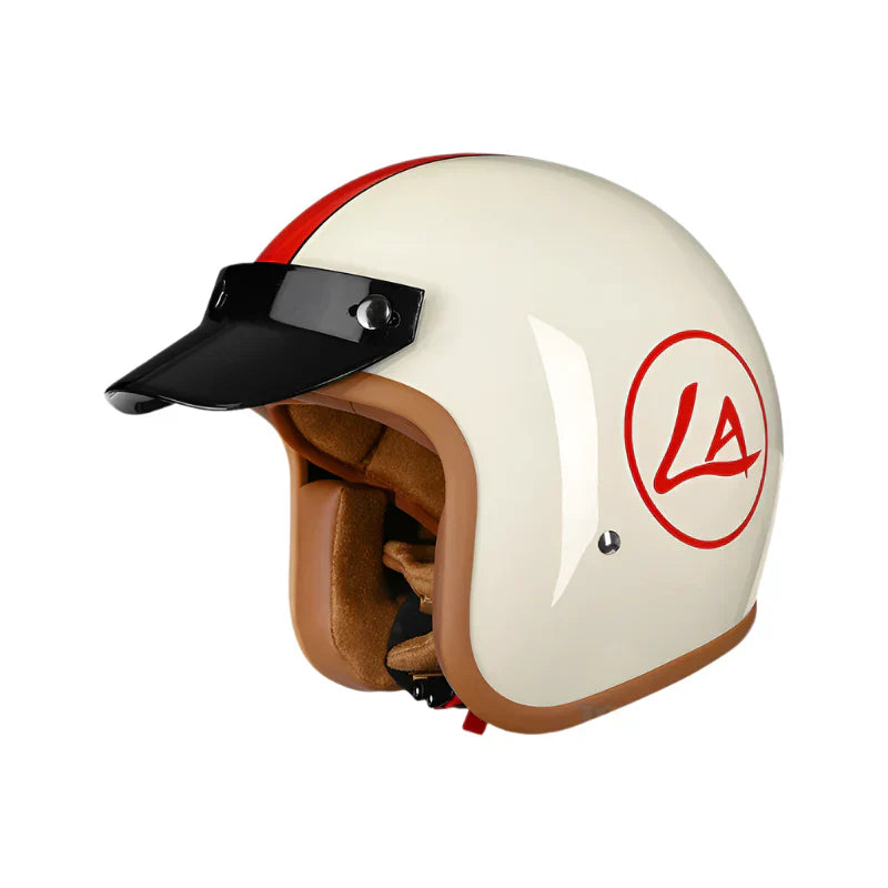 Casque Moto vintage Smile, L.A & Love | Cuir synthétique