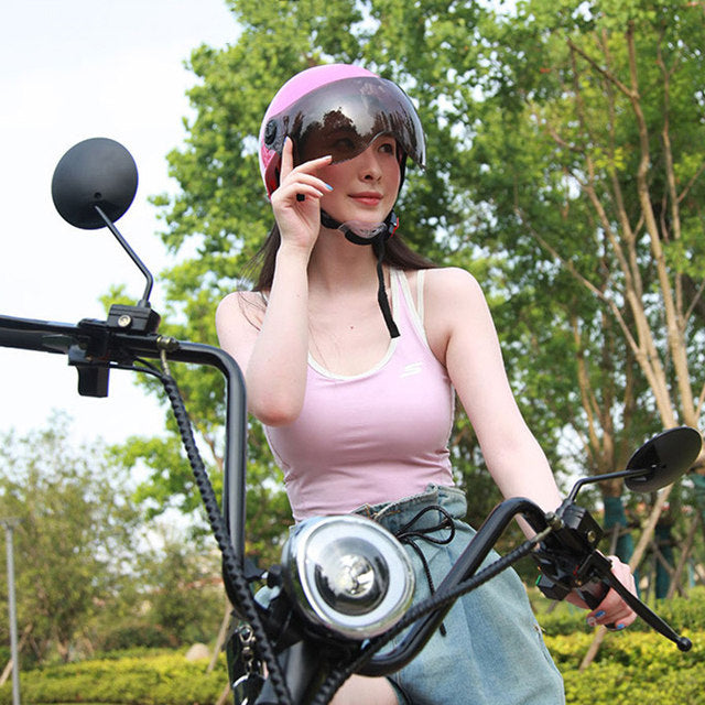 Casque moto Scooter Electrique | Noir Mate