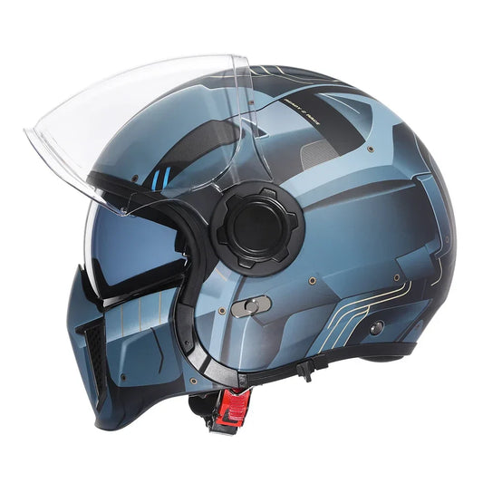 Casque moto Intégral Scorpion Bleu Double Lentille style Star-Wars