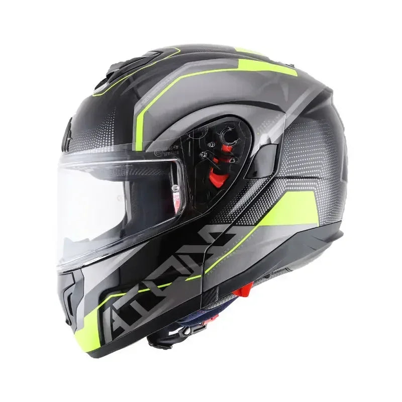 Casque Moto Modulable Femme Bleu Fleur Atom