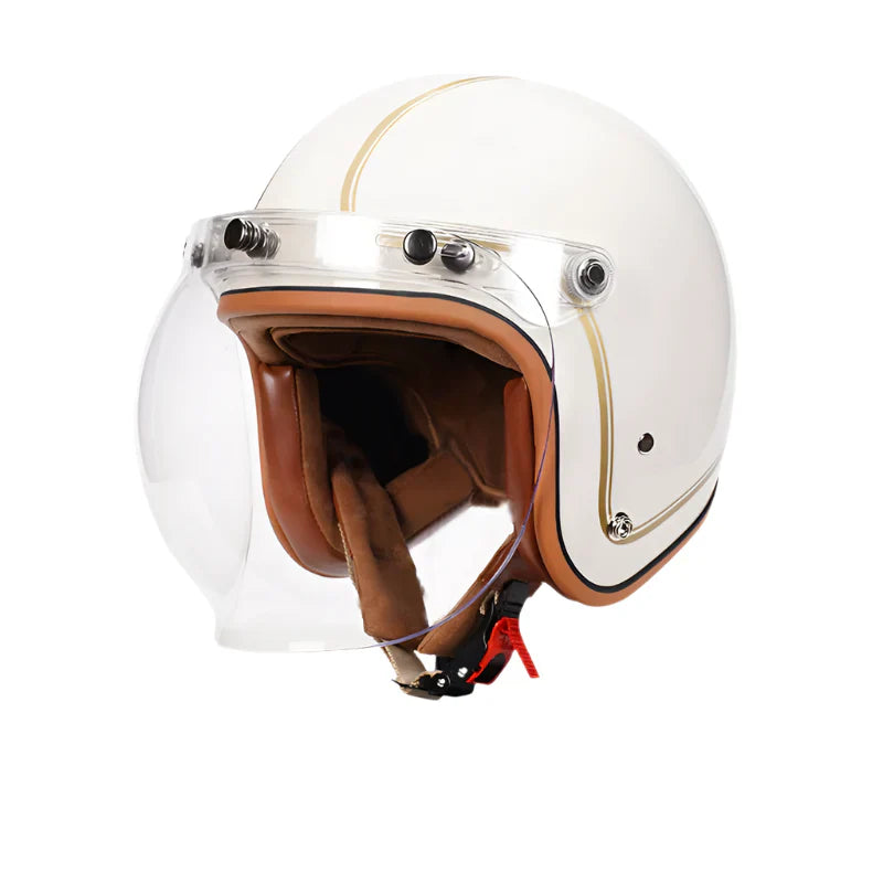 Casque moto Jet Retro Vintage Femme | coupe-vent