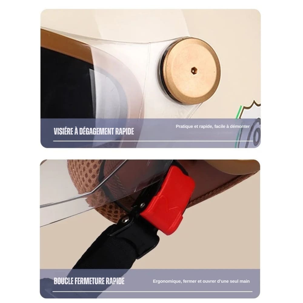 Casque moto Femme Retro Vintage "Angel Slump" | Open Face