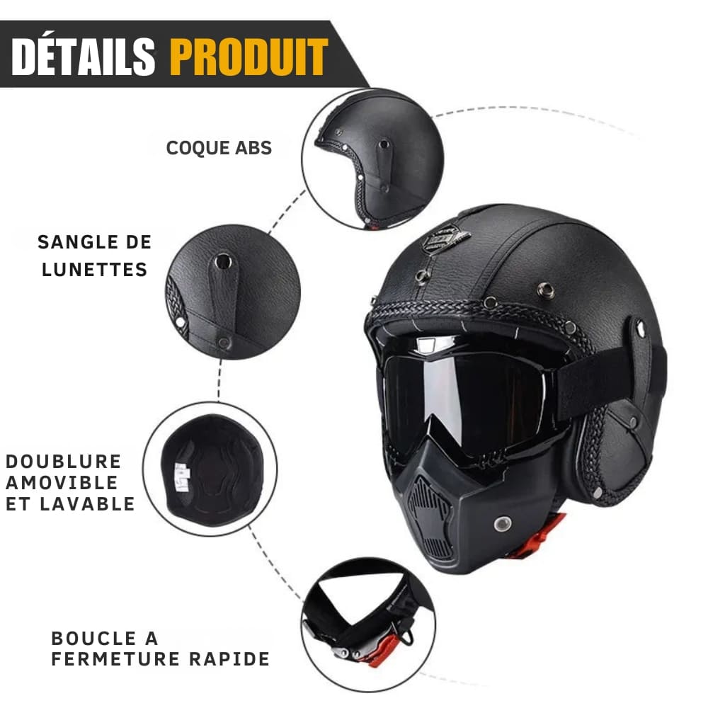 Casque moto Jet/Scorpion Retro Vintage 100% Modulable