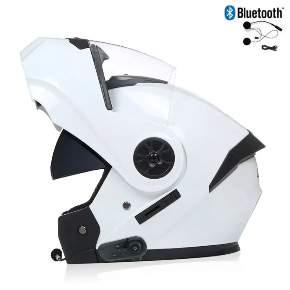 Casque moto Modulable Bluetooth | Noir-Gold | MotoBeast