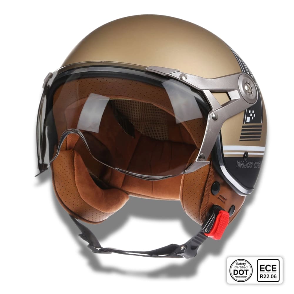 Casque moto Rétro Vintage Italia | Rétro Chopper Blanc, Vert, Rouge